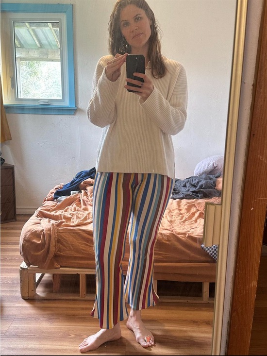 Local Woman Pants - Fun Striped Flare Pants - Made in Canada